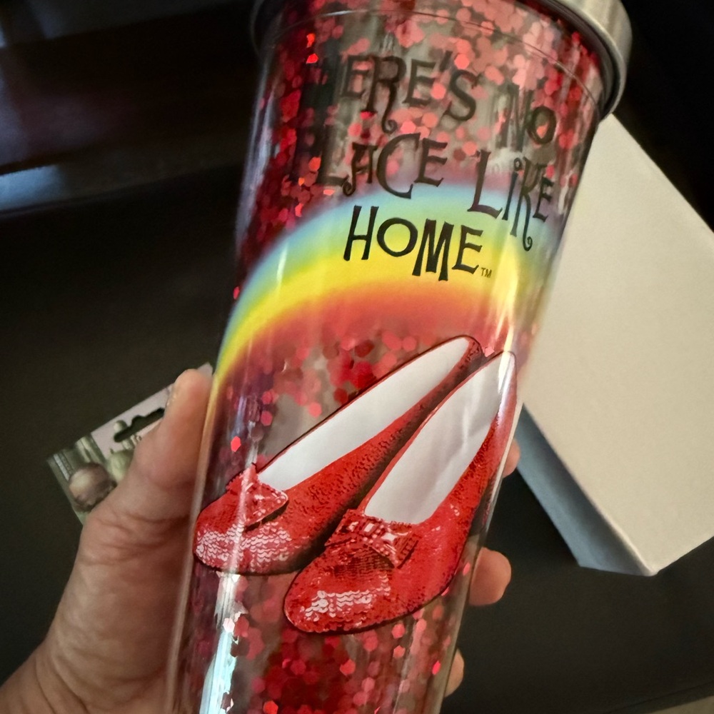 Red Glitter Tumbler with Ruby Slippers